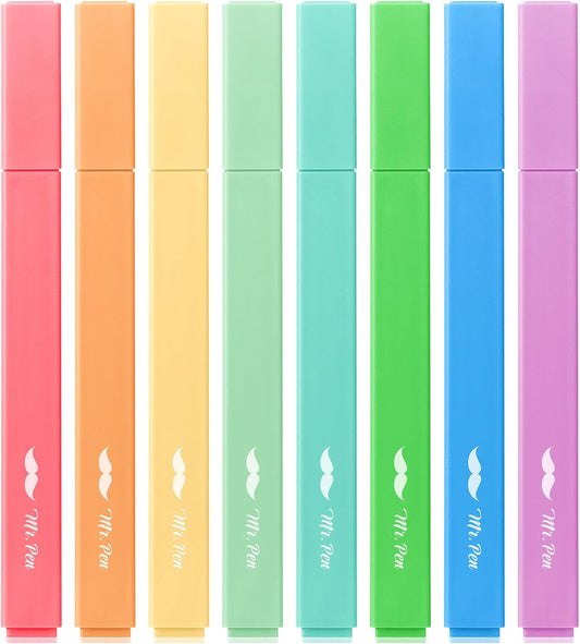 Mr. Pen- Aesthetic Highlighters, 8 Pack, Chisel Tip, Summer Colors, Cute Highlighters Assorted Colors