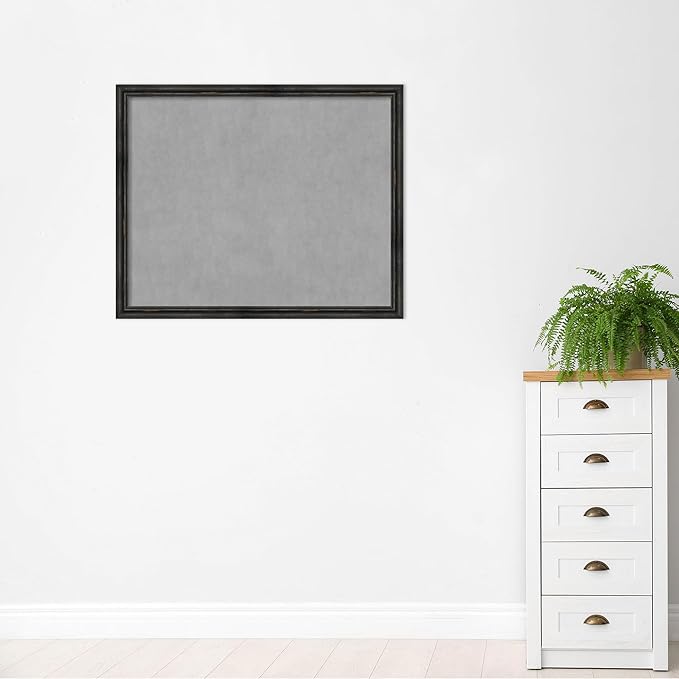 Amanti Art Black Framed Magnetic Board 35x43 X-Large Vision Board for use with Magnets, 100% Metal Sheet to Display Items as Office Decor or for Home Organization in mudroom, Kitchen or Kids Room