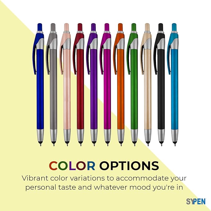 Personalized with Your Custom Logo or Text Pens-Pack of 450- for Marketing, Parties, and Events, 2 in 1 Capacitive Stylus & Ballpoint Pen Compatible with Touchscreen Devices, Blue Ink, Orange Pens