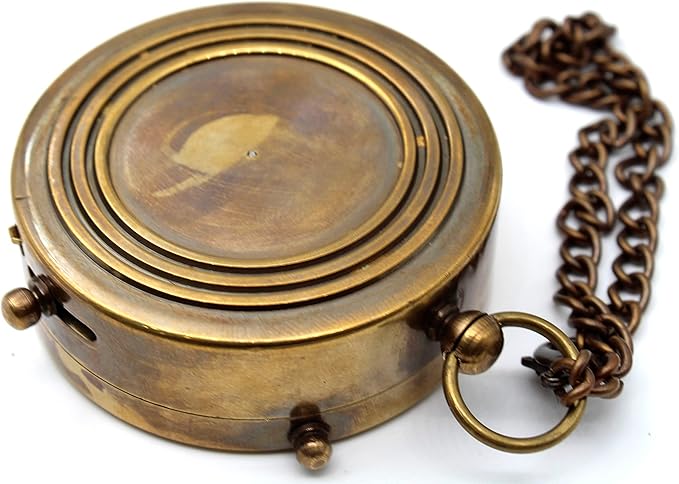 Be Strong and Courageous, Do Not Be Afraid Brass Engraved Compass with Stamped Wooden Case – Inspirational Birthday, Confirmation, and Baptism Gifts