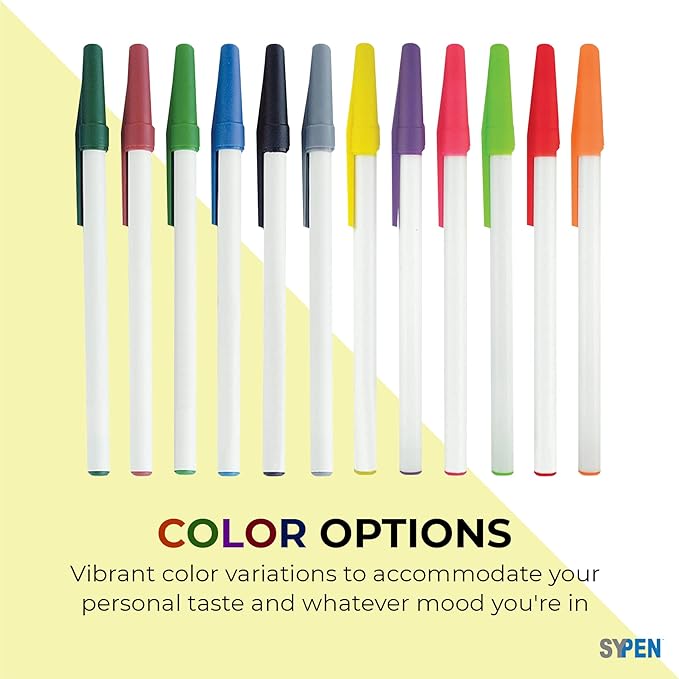 SyPen Personalized Stick Pens With your Custom Logo or Text-500 Pack Bulk-for Businesses, Parties, and Events, Custom Printed Slim Ballpoint Pens with Cap, Burgundy, Black Ink