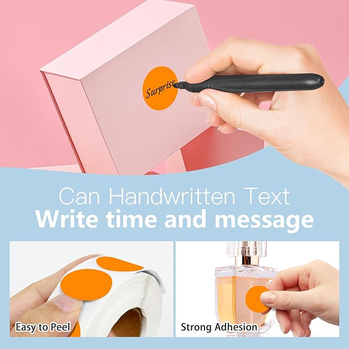 1 Inch Round Color Coding Labels, 1000 Dots Per Roll Orange Color Coded Dot Stickers, Round Color Dot Labels for Organizing, Filing, and Storage