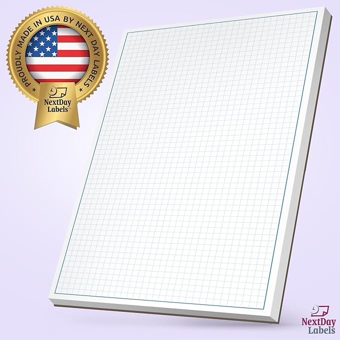 Graph Paper Pad for Blueprint Drawings, Drafting, Engineering Drawing, and Planning - Graph Paper 8.5x14 Blueprint Quadrille Grid Paper Pads with Blue Lines, High Brightness 50 Sheets (1-Pack)