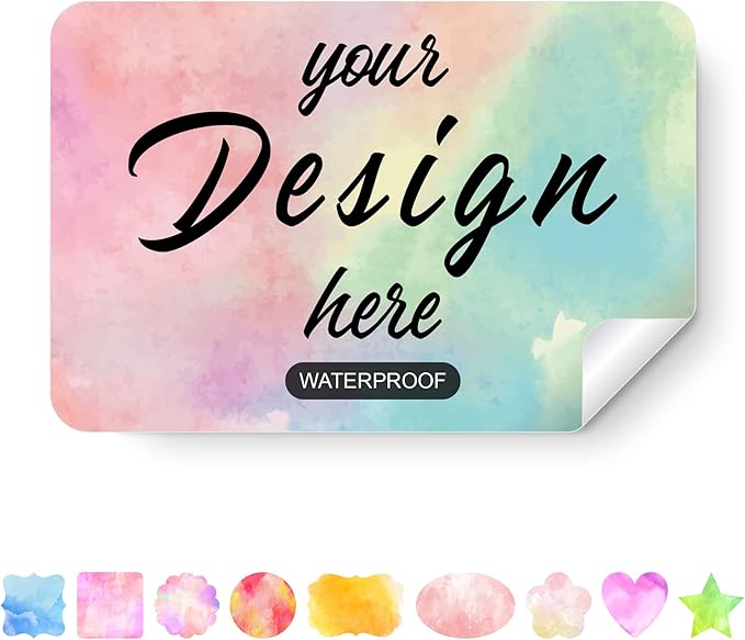 Custom Stickers Personalized Labels - Customized Stickers with Any Design Image Logo Text,Custom Stickers for Business Logo,Custom Thank You Label Stickers,100 Labels (Rectangle,6"x4")
