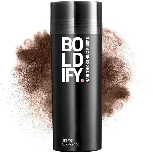 BOLDIFY Hair Fibers (56g) - Fill In Thinning and Fine Hair for an Instantly Fuller, Thicker Look - 14 Shades for Women & Men - Medium Brown
