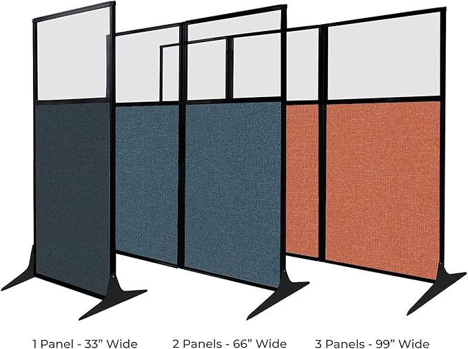 Versare Workstation Partition | Portable Wall Divider | Modern Office Cubicle | Free Standing Privacy Screen | Flexible Work Space | 66" x 70" Lime Green Fabric Panels