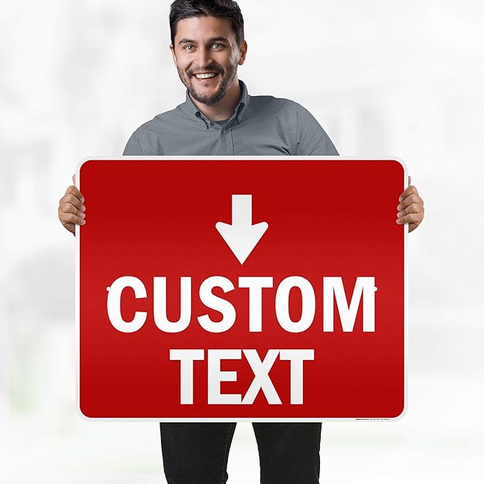 Custom Arrow,Custom Directional Sign, Down Arrow,24x30 Inches, 3M EGP Reflective, Rust Free .080 Aluminum, Fade Resistant, Made in USA by My Sign Center