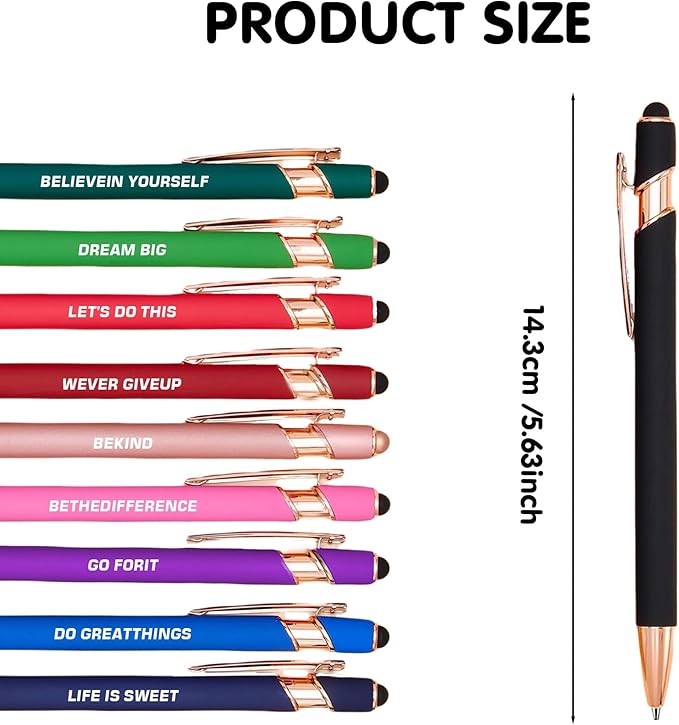CRME 10pcs Nurse Pens Set Fancy Gift Pens with Inspirational Quotes Basics Office Supplies Party Favors for Women Holiday or Birthday for Nurse and Girl