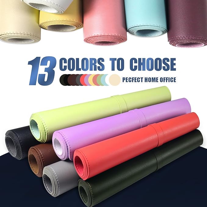 Desk Pad Protector, Leather & Suede Desk Mat, Non-Slip Desk Pad Mat, Large Mouse Pad, Waterproof Desk Blotter Mat, Desk Cover for Office, Home (Yellow, 23.6" x 13.7")