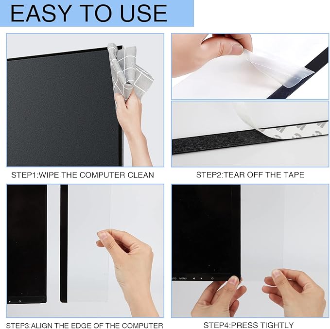 Office Desk Accessories 4pcs Multifunction Computer Monitor Memo Board - Transparent Computer Side Panel Memo Creative Monitor Side Panel Suitable for Office Home Desktop