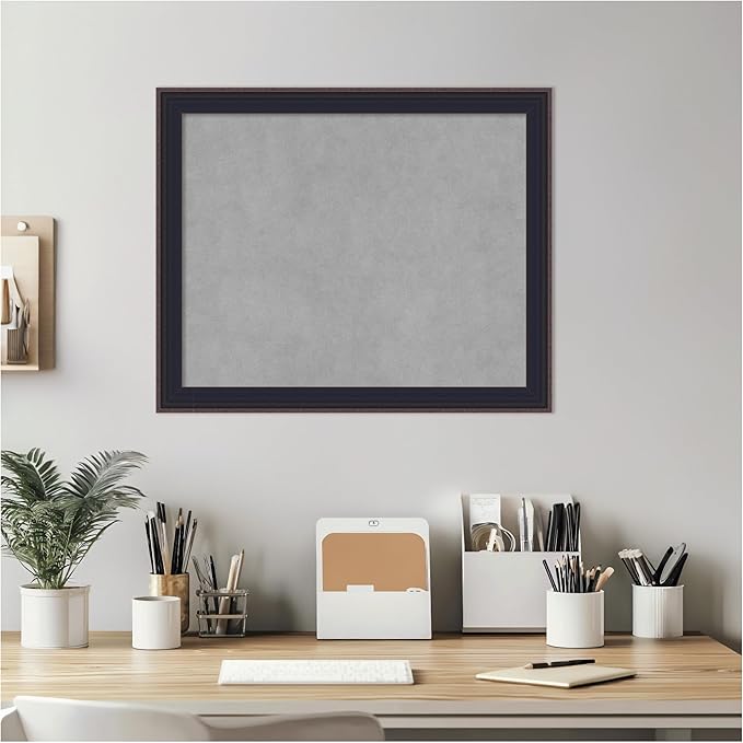 Amanti Art Black Framed Magnetic Board 19x23 Small Vision Board for use with Magnets, 100% Metal Sheet to Display Items as Office Decor or for Home Organization in mudroom, Kitchen or Kids Room