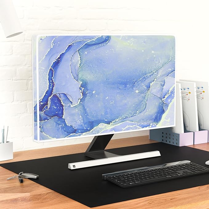 Baocicco Modern Violet Marble Waterproof TV Cover Anti-Static Dustproof Protective Cover for LCD/LED/HD 50, 51, 52 Inch Decorative Monitor Accessories Covers for Television LED LCD OLED TVs Screen