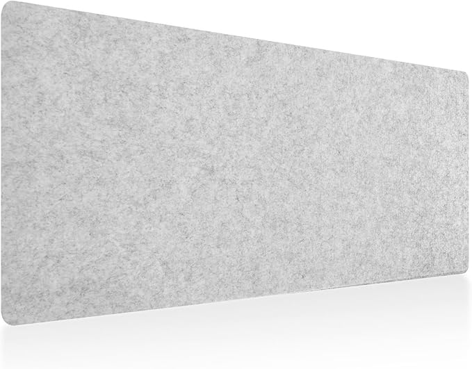DAWNTREES Non-Slip Felt Desk Mat | 35.5''x15.7'' | Large Computer Desk Mat Keyboard and Mouse Pad | Office Desktop Pad Protector (Light Grey)