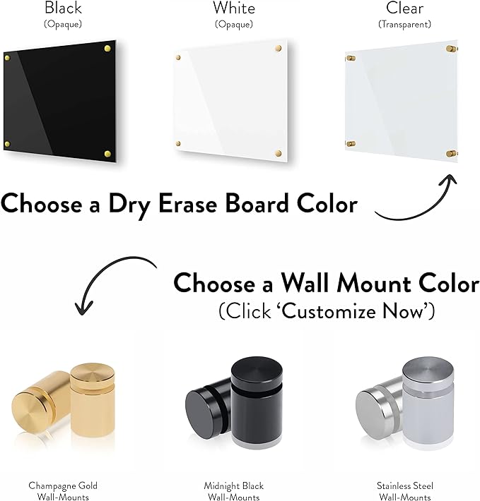 Ships Next Day, Made in USA - Acrylic Dry Erase Board | Non-Magnetic Dry Erase Board | Hanging Frameless White Board | Acrylic for Office and Home Walls | for Adults (White - 24x36)