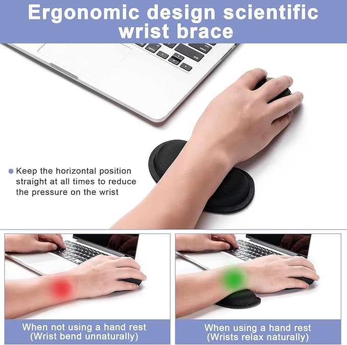 Hoewina Keyboard Wrist Rest,Ergonomic Wrist Rest,Superfine Fabric and Gel Memory Foam Wrist Pad for Computer Keyboard for Easy Typing & Pain Relief, Suitable for Office, Family, Outdoor, Cat Paw Style