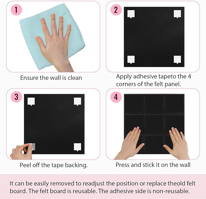 Smarpau Cork Board 48"X36", 12 Pack Nine-Grid Felt Bulletin Boards, Small Pin Board with Removable Adhesive Tabs Pushpins, Cork Wall Tiles for Office Home Classroom Decor -Light Camel