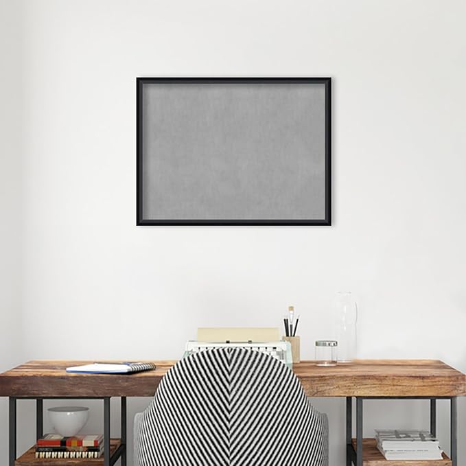 Amanti Art Black Framed Magnetic Board 19x25 Medium Vision Board for use with Magnets, 100% Metal Sheet to Display Items as Office Decor or for Home Organization in mudroom, Kitchen or Kids Room