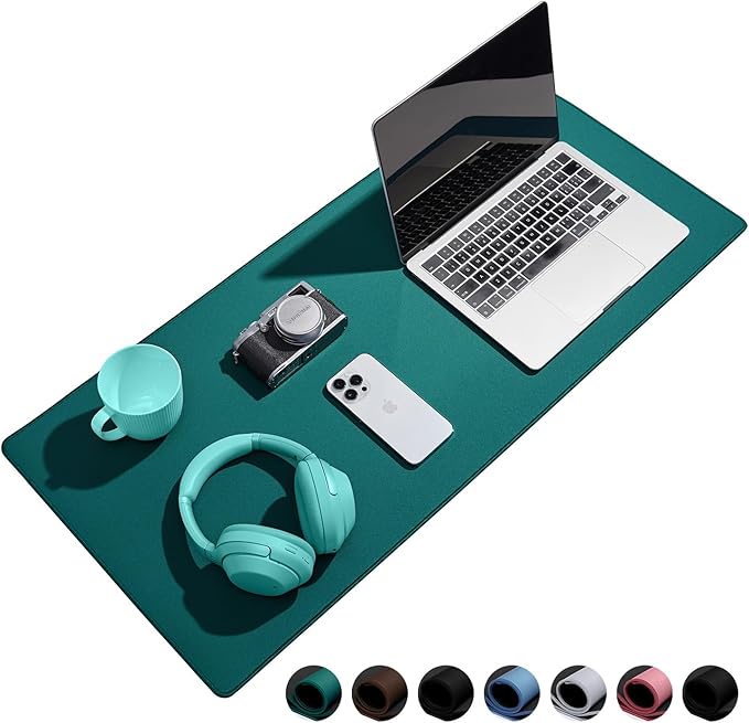 Reniteco Waterproof Large Gaming Mouse Pad with Durable Stitched Edges, Non-Slip Rubber Base, Grainy Jacquard Mouse Mat Desk Pad for Home Office Gaming, 35.4''x15.7''x0.12'', Matte Green