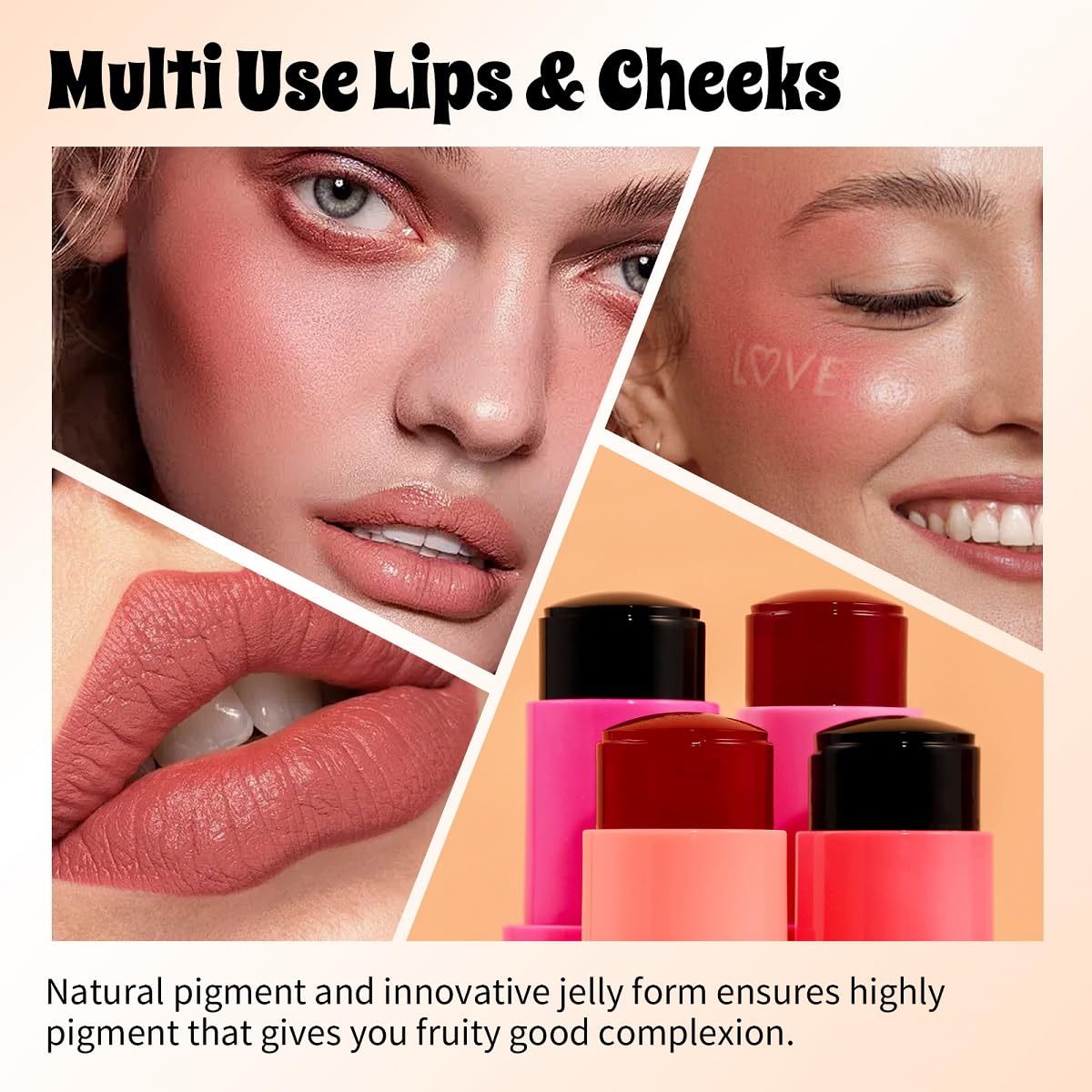 Milk Cooling Water Jelly Tint,Lip and Cheek Blush Cooling Water Jelly Tint,Vegan & Cruelty Free. (Berry)