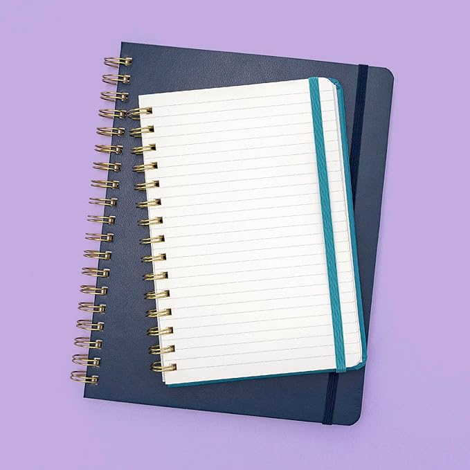 PAPERAGE Lined Spiral Journal Notebook, (Lavender), 160 Pages, Large B5 Hardcover Journal for Women & Men, 10 in x 8.15 in - 100 GSM, Thick Paper, Spiral Notebook for Work, School & Journaling