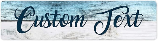 Custom Sign, Custom Street Sign, 11 Font Colors, 13 Font Styles, 4 Hole Options, 22 Sizes, 6x24 Inches, Rust Free DiBound, Fade Resistant, Made in USA by My Sign Center (Coastal)