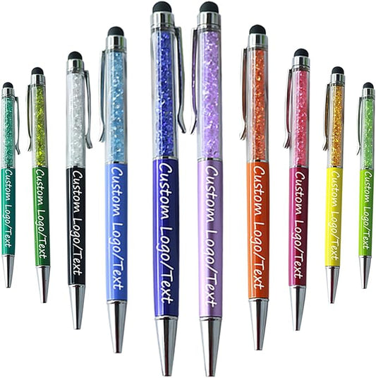 Yucold Customized Pens with Name/Logo - Touch Screen Stylus Ballpoint Pen, Perfect for Weddings, Business & Personalized Gifts (Multicolor,150)