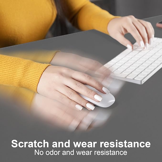 DAWNTREES Desk Mat Protector,PU Leather Desk Pad,Non Slip, Large Mouse Pad and Keyboard Mat, Waterproof Writing Pad for Office and Home (Dark Gray)