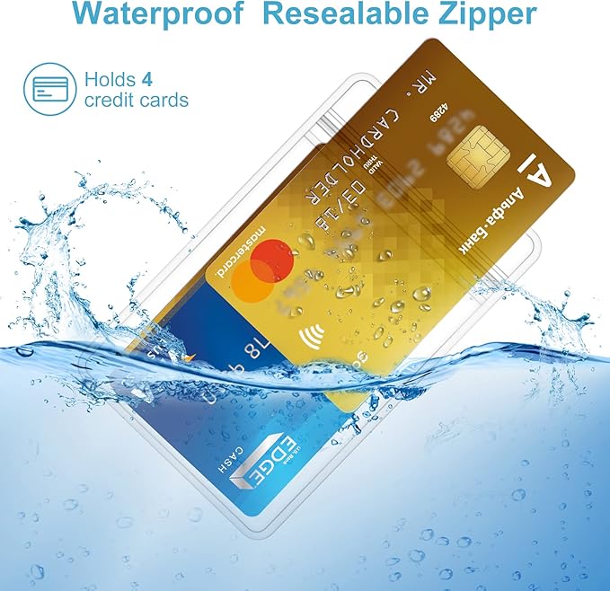 ABEYATH 10 Pack Extra Thick ID Card Name Badge Holder Heavy Duty Waterproof Clear Plastic PVC Vertical Sleeve Pocket Resealable