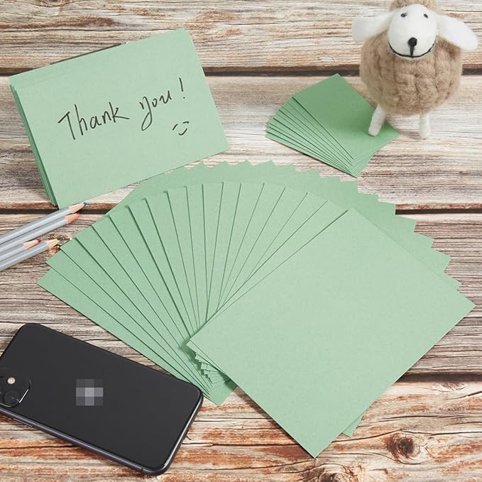 50 Sheets Blank Cardstock Paper 250 GSM Thick Heavy Cards Stock for DIY Art Projects, Card Making, Postcards, Greeting Cards, Birthday Party, Wedding Invitation (Sage-Green, 3x5 inches)