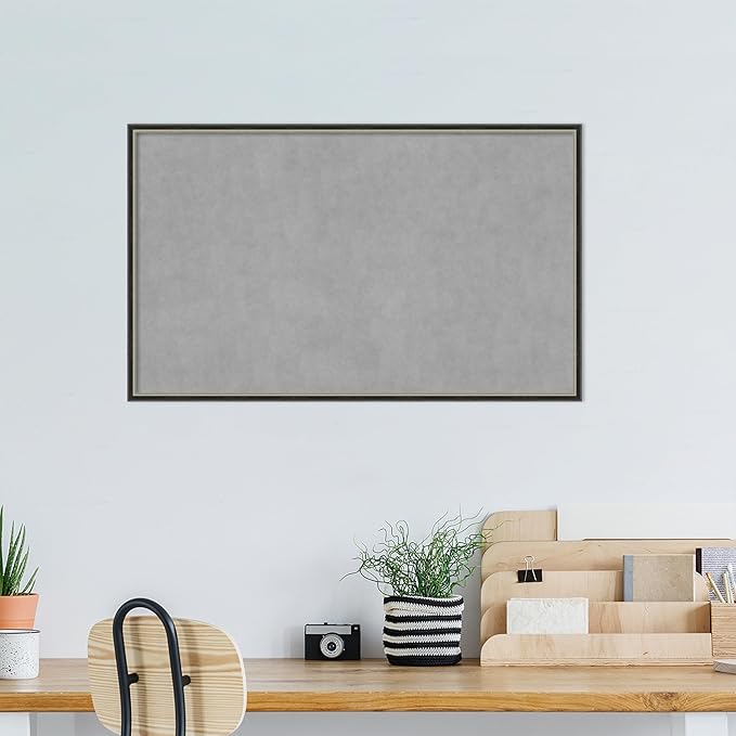 Amanti Art Black Framed Magnetic Board 25x41 Large Vision Board for use with Magnets, 100% Metal Sheet to Display Items as Office Decor or for Home Organization in mudroom, Kitchen or Kids Room
