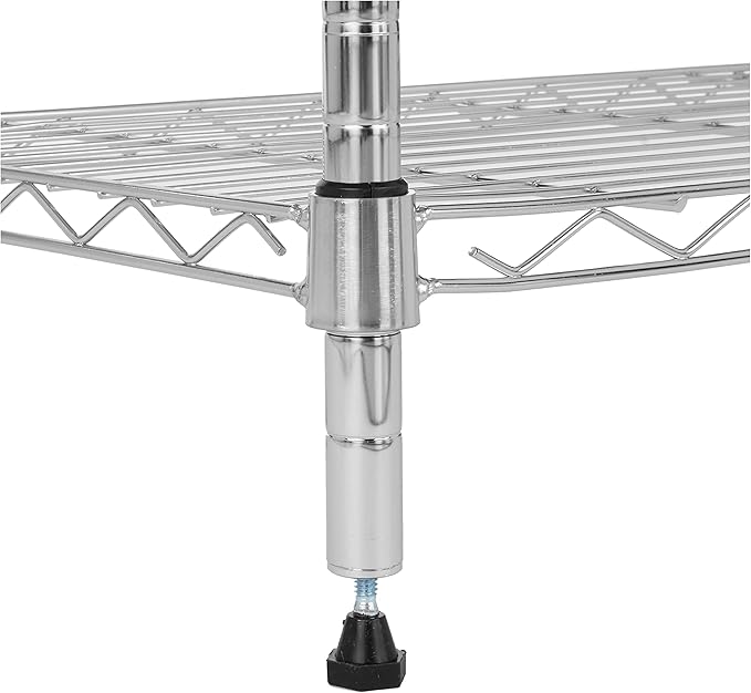 Amazon Basics 5-Shelf Tower Adjustable Storage Shelving Unit, Chrome, 16 D x 16 W x 54 H in