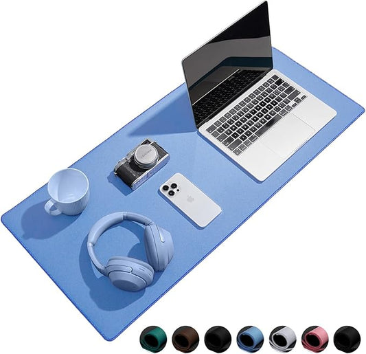 Reniteco Waterproof Large Gaming Mouse Pad with Durable Stitched Edges, Non-Slip Rubber Base, Grainy Jacquard Mouse Mat Desk Pad for Home Office Gaming, 35.4''x15.7''x0.12'', Matte Blue