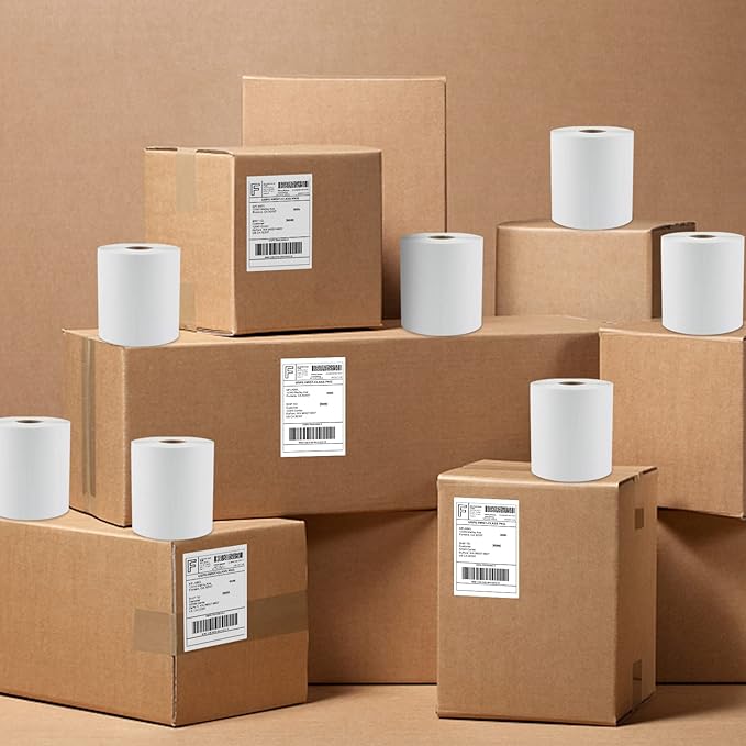 MFLABEL 4x6 Thermal Shipping Labels - 12 Rolls of 250, Perforated & Smudge-Proof Direct Thermal Labels Compatible with Rollo, Zebra, for Amazon UPS FedEx Shopify