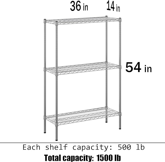 Regal Altair 14" Deep x 36" Wide x 54" Height Wire Shelving Kit | 3-Tier | NSF Commercial Storage Rack Unit