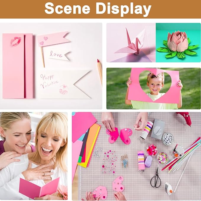 Silunkia 300 Sheets Pink Cardstock 8.5 x 11 Printer Paper, 75lb Premium Crafting Paper Card Stock for Confession Card, DIY Cards Making, Greeting Cards, Wedding Invitations, Birthday Party