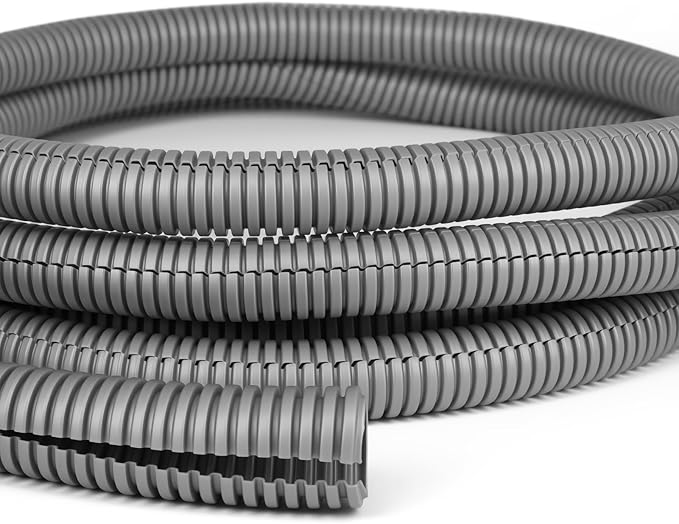 Split Wire Loom Tubing, 10,25ft Cord Protectors from Pets No Chew, Flexible Wire Covers Cord Protectors, Protective Split Cable Sleeve for Automotive Home Industrial Wires(Grey, 0.73inch-25ft)