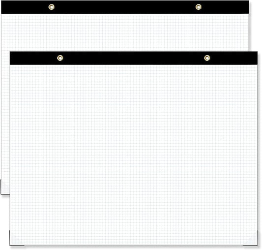 (2 Pack) Large Engineering Graph Paper Pad, 100 Sheets/200 Pages, 22" x 17" Quadrille Grid Paper for Drafting, Engineering, Blueprint Drawing, Architect Designer, 4"x4" Blue Grid, Giant Drafting Pad