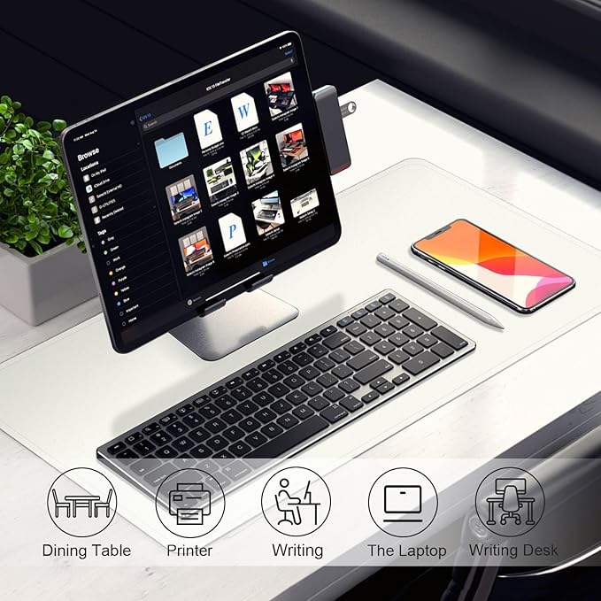 Leather Desk Pad Protector, Desk Mat, Large Mouse Pad, Non-Slip Desk Blotter, Office Laptop Desk Pad, PU Leather Desk Writing Pad for Office and Home (White, 31.5" x 15.7")