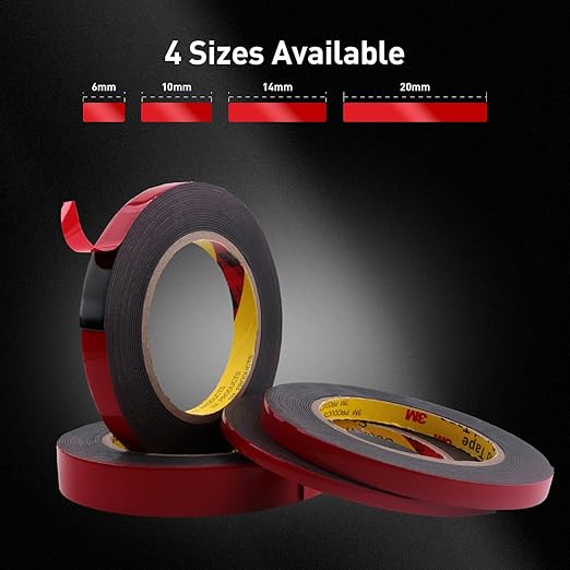 Automotive Acrylic Plus Attachment Tape 0.39" x 18Ft Made of 3M Pack of 2 Double Sided Tape PT1100 Heavy Duty for Moldings Claddings Panels Pads and Other Car Automotive Applications
