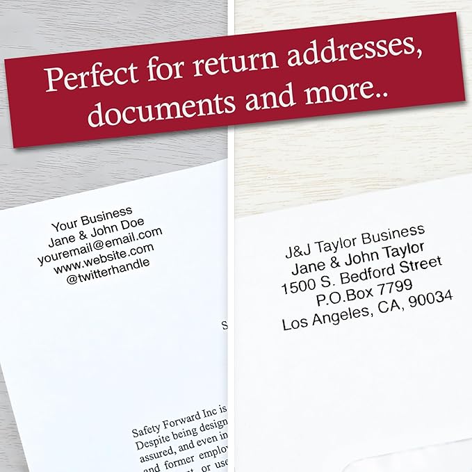 ExtraMark Return Address Stamp - 5 Lines Personalized Stamp - Customizable Text Stamp – Self Inking Design - Exclusive Features - Multiple Ink Color Options and Fonts