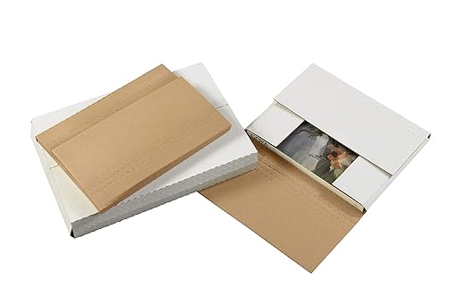 Tape Logic TLM10101 Easy-Fold Mailers, 10 1/4" x 10 1/4" x 1", White (Pack of 50)