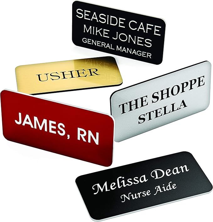 Custom Engraved Name Tag Badges – Personalized Identification with Pin or Magnetic Backing, 1.5 Inches x 3 Inches, White/Pine Green
