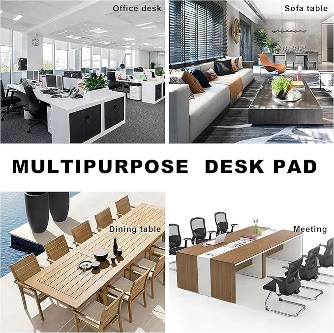 CENNBIE Leather Desk Mat, 71" x 35.5" Extra Large Desk Pad Blotter Protector, Extended Non-Slip Table Pad, Waterproof PU Leather Desk Mat on top of desks Large for Office and Home (Brown)