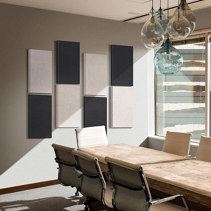 23.62" X 11.81" X 2" Fiberglass Wall Panel, 4 Pack Acoustic Panels, Acoustic Panels Sound Absorbing for Office, Studio, Home Theatre - Linen