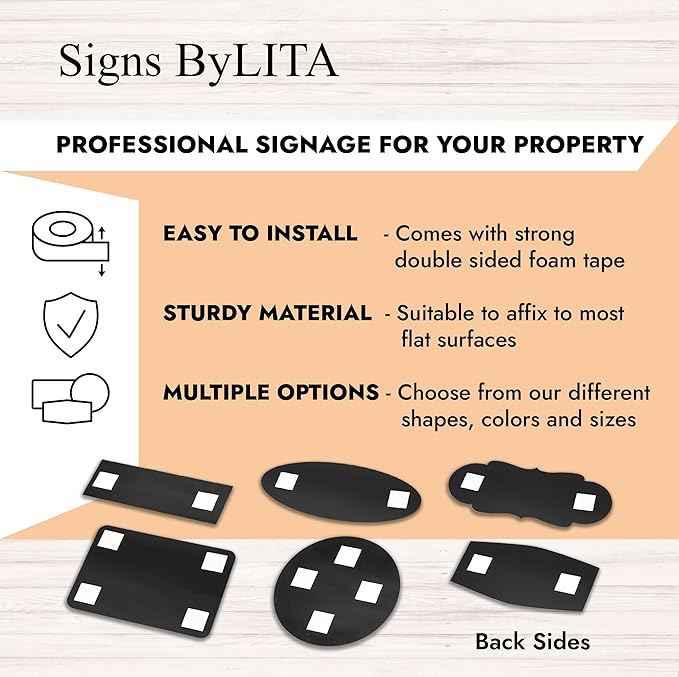 Signs ByLITA Standard Office Sign - Professional Business Signage - Easy to Install (Ivory/Dark Brown) - Medium 1 Pack