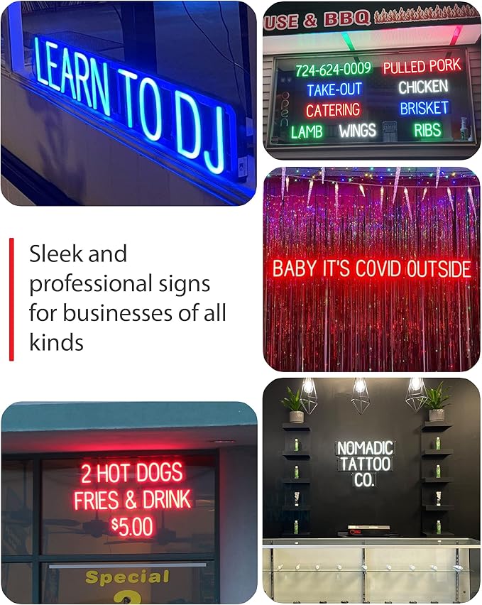 SpellBrite LOBBY Sign | Directional Sign with Neon Look, Red LED Light Source | 20.4" x 6.3"
