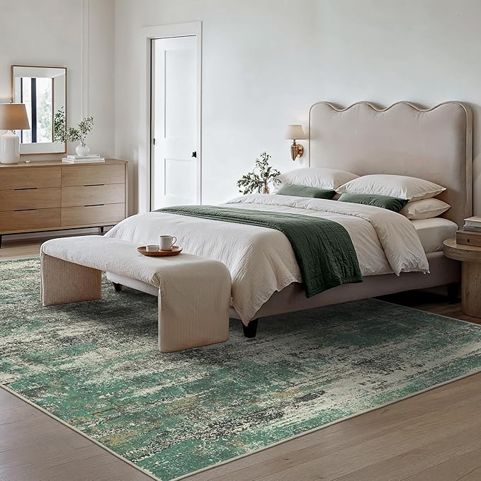 GENIMO 8x10 Area Rugs, Modern Living Room Rugs, Large Machine Washable Rug Non-Slip, Soft Pet Friendly Rugs for Bedroom, Playroom, Dining Room, Sage Green