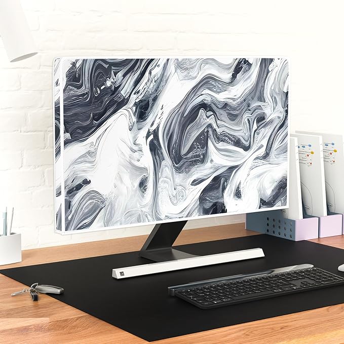 Baocicco Abstract Gray Marble Waterproof 65 Inch Television Cover Anti-Static Dustproof Protective Television Covers for TV Screen Abstract Modern TV Dust Cover for Home LED LCD OLED TVs