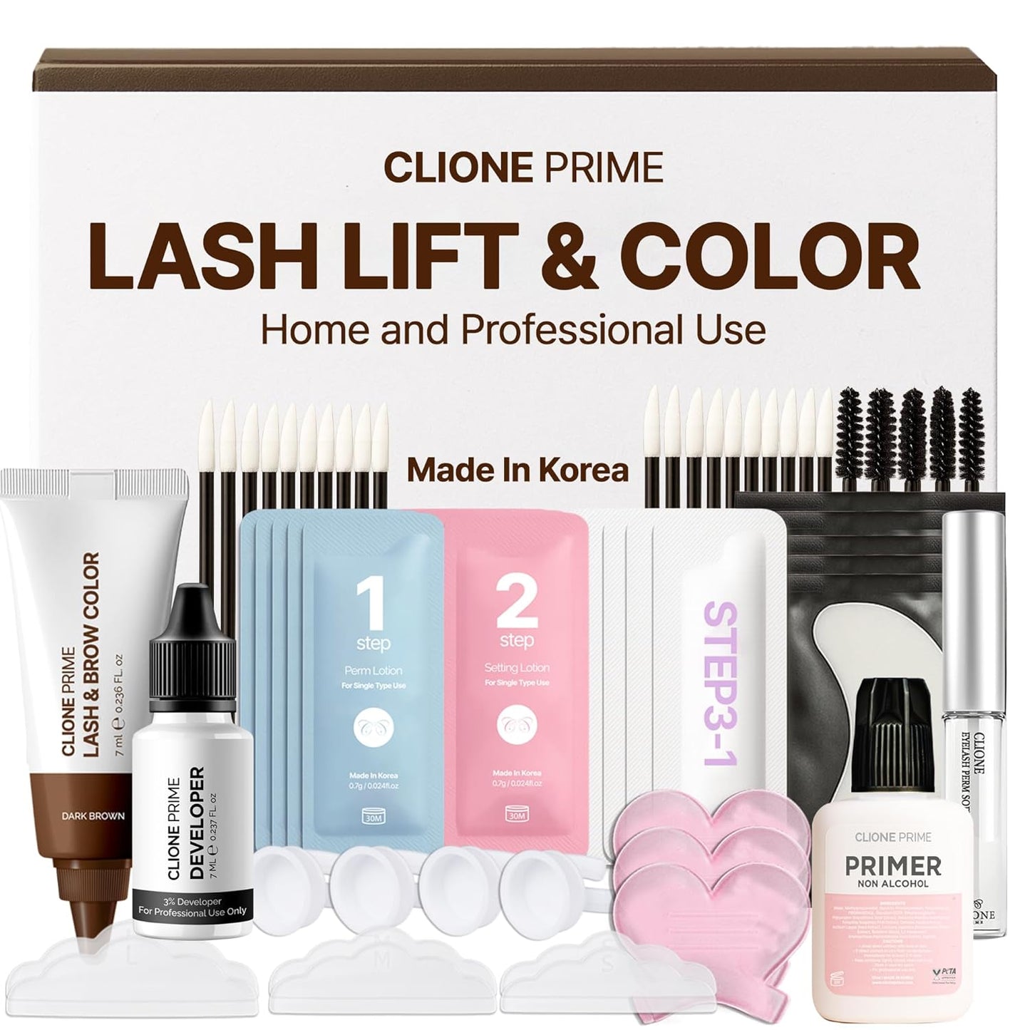 Korean At Home Eye Lash Lift and Tint Kit Professional Brow Lamination and Tint Kit Eye Lash Tint Brown Eye Brow Tint Kit