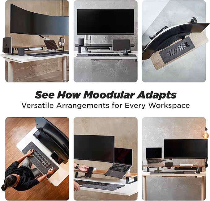 ULTRARM Moodular Add-ons Watch Stand for Smart Watch (Charger Not Included) [Accessory Only - Requires Moodular Wooden Monitor Stand Slide Rails for Use] Black MSA-WS